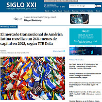 El mercado transaccional de Amrica Latina moviliza un 24% menos de capital en 2023, segn TTR Data